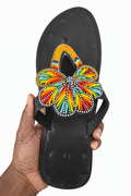 African Leather Sandals – Black