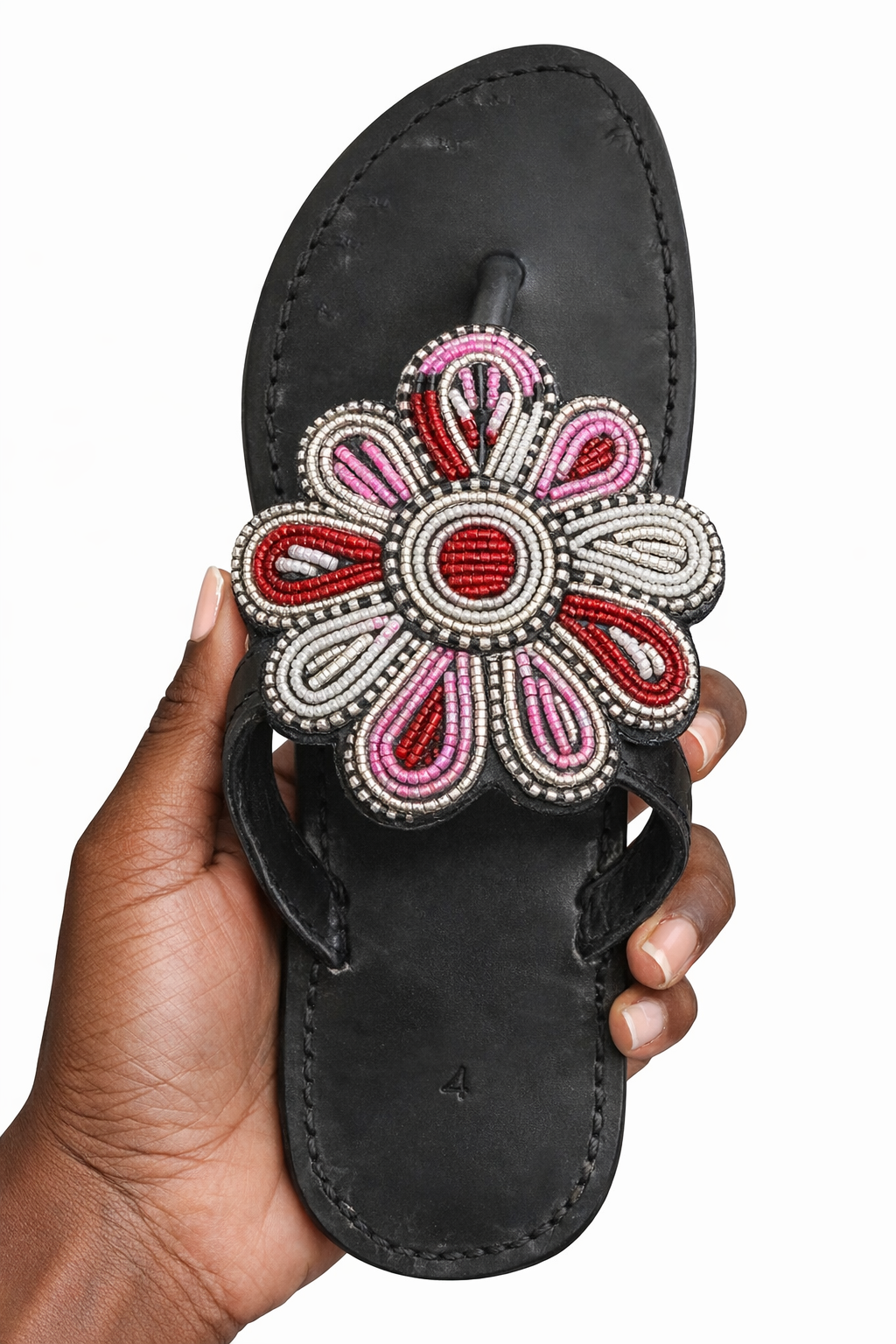 African Leather Sandals – Black