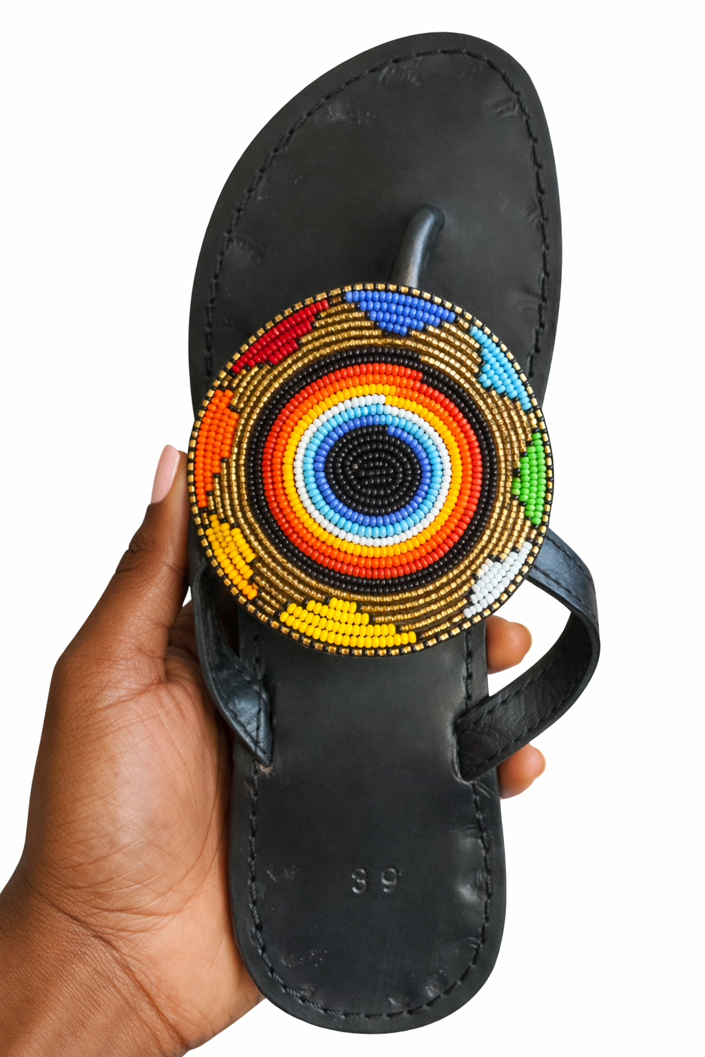 African Leather Sandals – Black