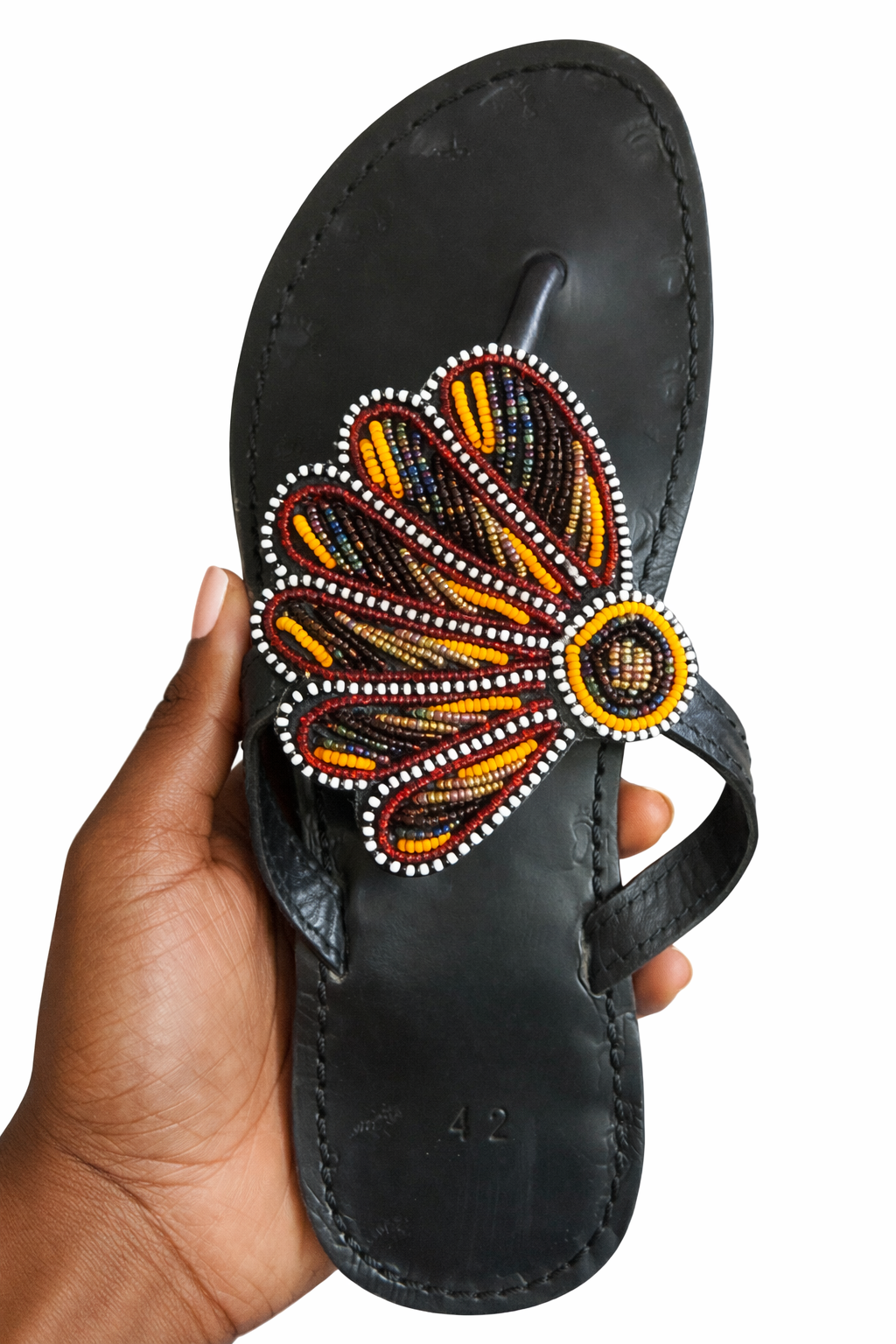 African Leather Sandals – Black
