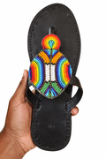 African Leather Sandals – Black