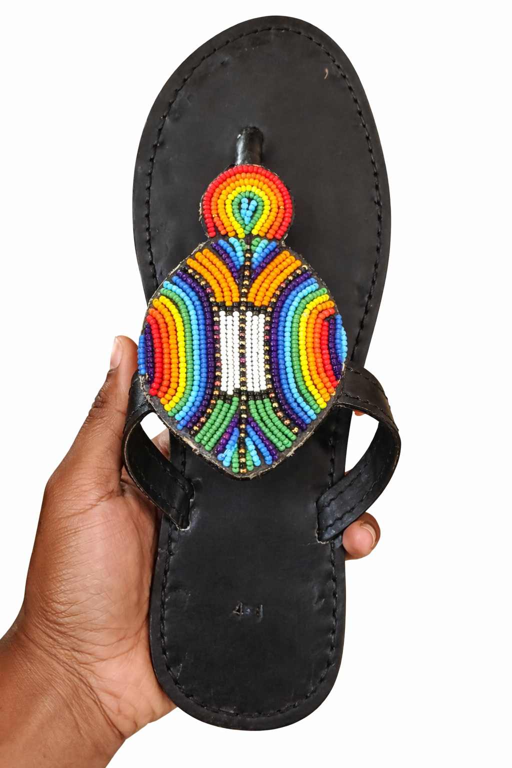 African Leather Sandals – Black