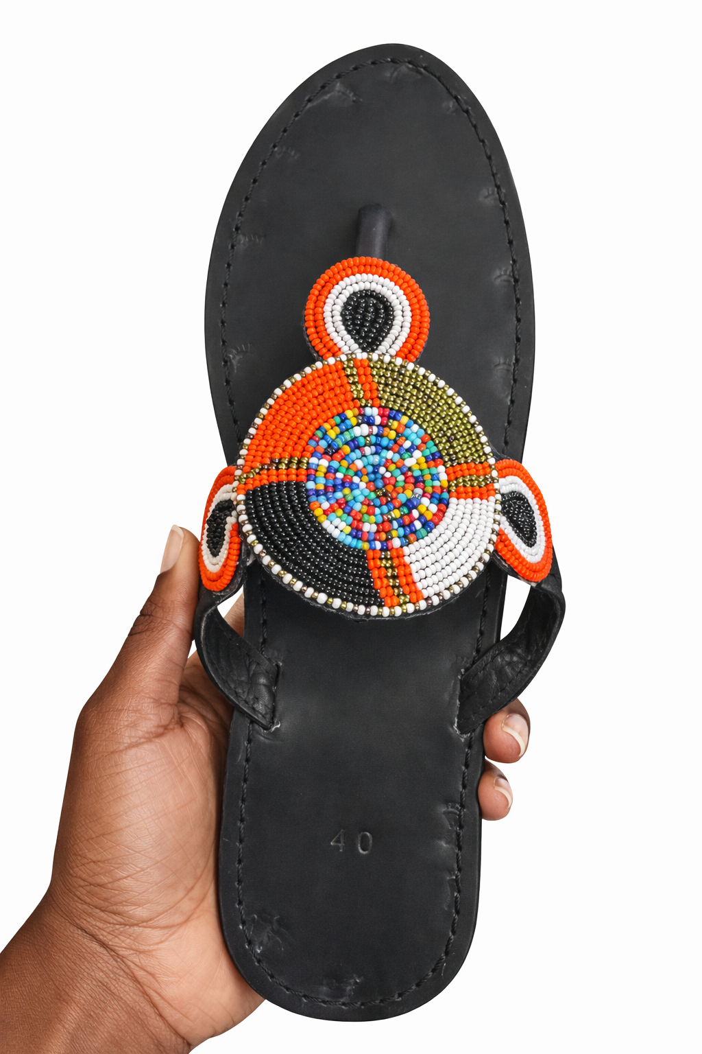 African Leather Sandals – Black