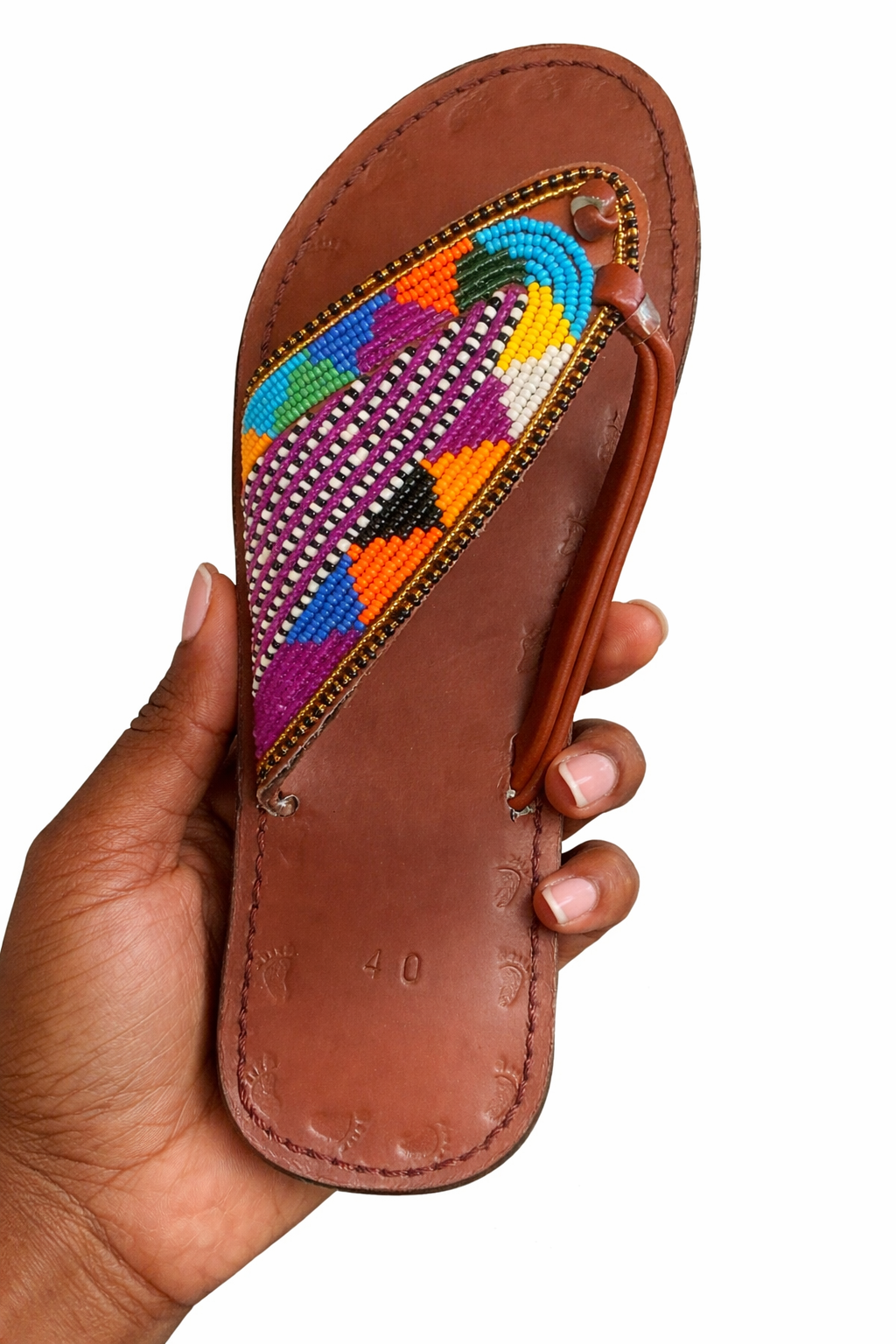African Leather Sandals – Black