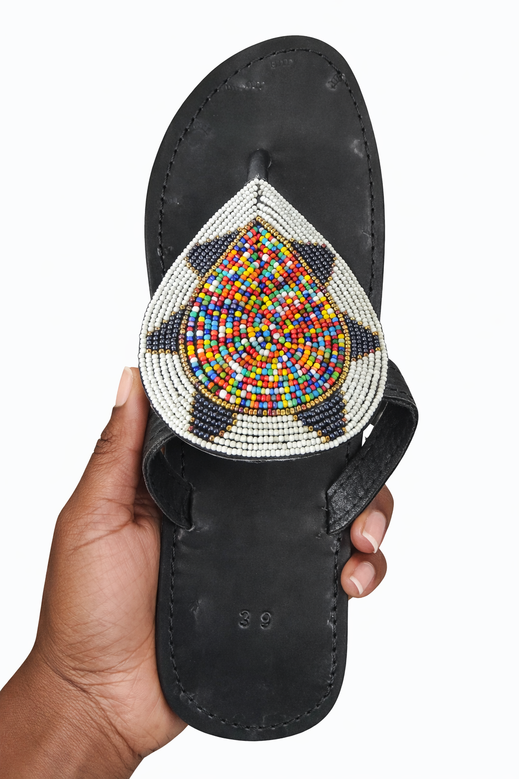 African Leather Sandals – Black